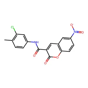 N-(3-chloro-4-methylphenyl)-6-nitro-2-oxo-2H-chromene-3-carboxamide structure
