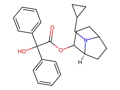 (+)-2-alpha-Nortropan-2-ol, 8-(cyclopropylmethyl)-, diphenylglycolate structure