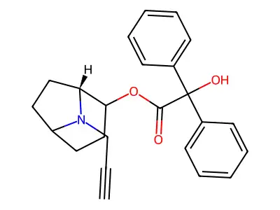 (+)-2-alpha-Nortropan-2-ol, 8-(2-propynyl)-, diphenylglycolate structure