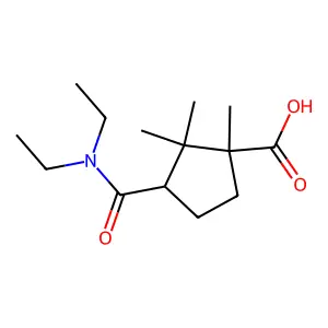 3-(Diethylcarbamoyl)-1,2,2-trimethylcyclopentane-1-carboxylic acid structure