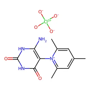 1-(4-Amino-2,6-dihydroxy-5-pyrimidinyl)-2,4,6-trimethylpyridinium perchlorate structure