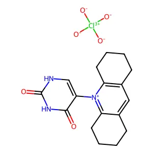 10-(2,4-Dihydroxy-5-pyrimidinyl)-1,2,3,4,5,6,7,8-octahydroacridinium perchlorate structure