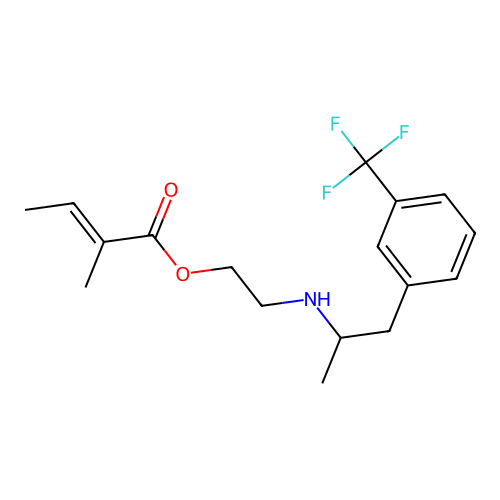 Ethanol, 2-(alpha-methyl-m-trifluoromethylphenethylamino)-, 2-methyl-2-butenoate structure