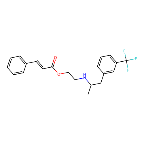 Ethanol, 2-(alpha-methyl-m-trifluoromethylphenethylamino)-, phenylpropenoate structure