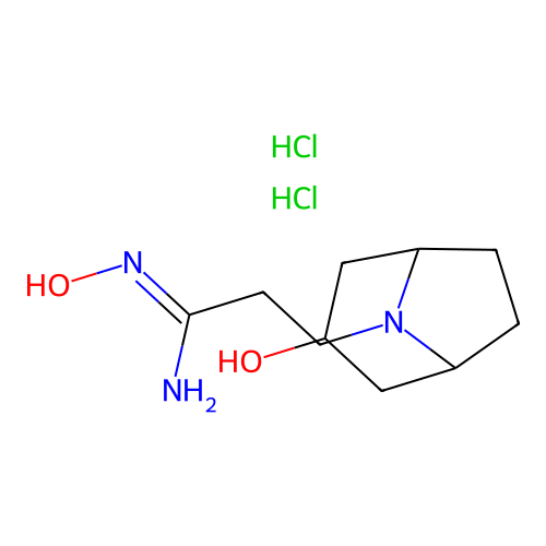 Tropane-8-propionamide, 3-hydroxy-, oxime, dihydrochloride structure