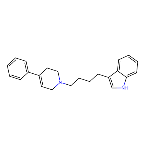 3-[4-(4-phenyl-3,6-dihydro-2H-pyridin-1-yl)butyl]-1H-indole structure