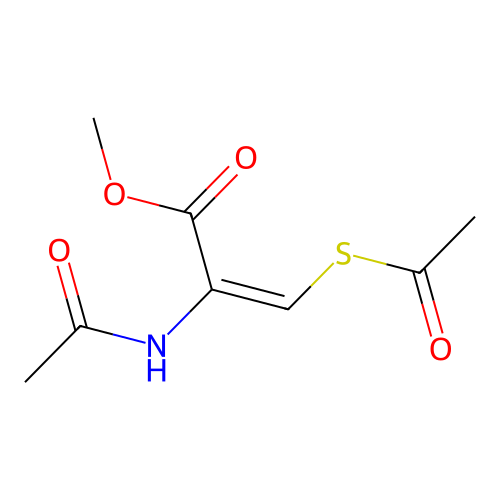 Methyl (2E)-2-acetamido-3-(acetylsulfanyl)prop-2-enoate structure
