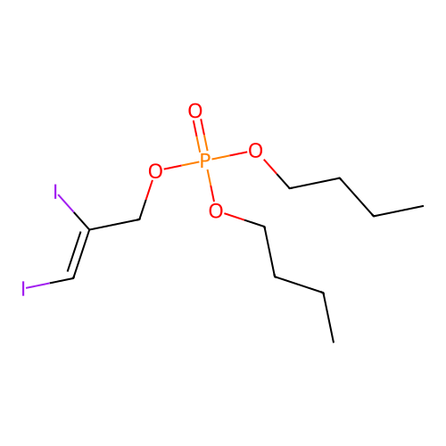 Phosphoric acid, dibutyl 2,3-diiodo-2-propenyl ester structure