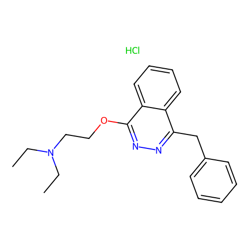 Phthalazine, 4-benzyl-1-(2-(diethylamino)ethoxy)-, hydrochloride structure