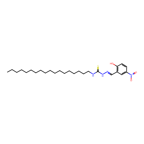 Hydrazinecarbothioamide,2-[(2-hydroxy-5-nitrophenyl)methylene]-n-octadecyl- structure