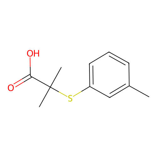 Propionic acid, 2-methyl-2-(m-tolylthio)- structure