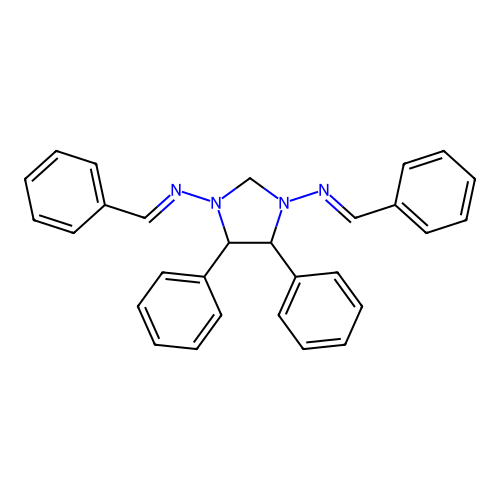 (E,E)-N,N'-(4,5-Diphenylimidazolidine-1,3-diyl)bis(1-phenylmethanimine) structure