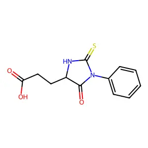 (S)-3-(5-Oxo-1-phenyl-2-thioxoimidazolidin-4-yl)propanoic acid structure