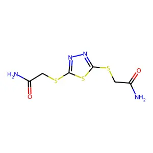 2,2'-(1,3,4-Thiadiazole-2,5-diylbis(thio))bis(acetamide) structure