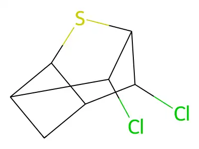 8-Thiatricyclo(2.2.1.1(sup 2,6))octane, 3,5-dichloro- structure
