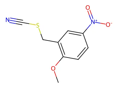 Thiocyanic acid, 2-methoxy-5-nitrobenzyl ester structure