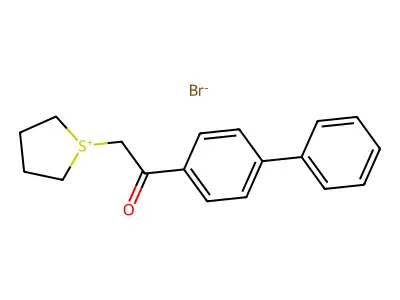 Thiophenium, tetrahydro-1-(p-phenylphenacyl)-, bromide structure