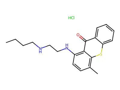 Thioxanthen-9-one, 1-(2-butylaminoethylamino)-4-methyl-, hydrochloride structure