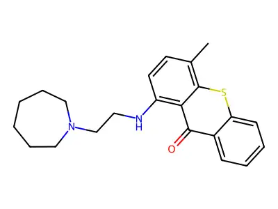 Thioxanthen-9-one, 1-((2-(hexylmethyleneimino)ethyl)amino)-4-methyl- structure