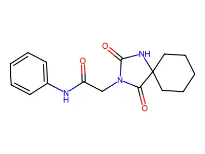 2-(2,4-dioxo-1,3-diazaspiro[4.5]decan-3-yl)-N-phenylacetamide structure