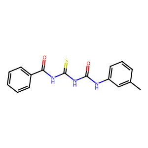 N-benzoyl-N'-(3-methylphenyl)dicarbonimidothioic diamide structure