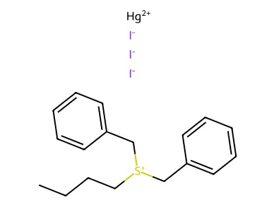 Sulfonium, dibenzylbutyl-, iodide, compd. with mercury iodide (1:1) structure