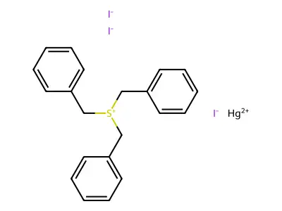Sulfonium, tribenzyl-, iodide, compd. with mercury iodide (1:1) structure