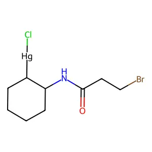 Mercury, chloro(2-(3-bromopropionamido)cyclohexyl)-, (E)- structure