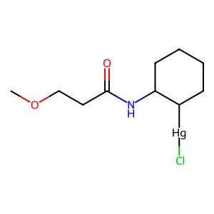 Mercury, chloro(2-(3-methoxypropionamido)cyclohexyl)- structure