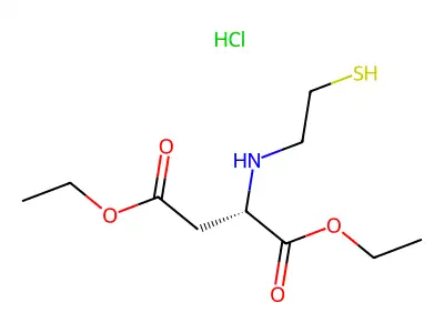 Succinic acid, (2-mercaptoethylamino)-, diethyl ester, hydrochloride structure