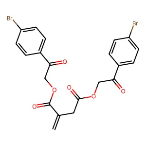 Succinic acid, methylene-, bis(p-bromophenacyl) ester structure