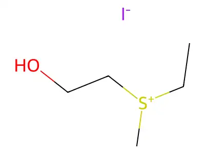 Ethyl(2-hydroxyethyl)methylsulfanium iodide structure