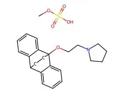 9,10-Ethanoanthracene, 9,10-dihydro-9-(2-pyrrolidinylethoxy)-, methylsulfate structure