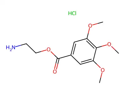 Ethanol, 2-amino-, 3,4,5-trimethoxybenzoate, hydrochloride structure
