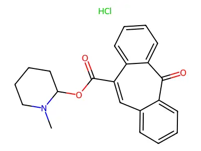 1-Methyl-2-piperidyl 5-oxo-5H-dibenzo(a,d)cyclohepten-10-carboxylate hydrochloride structure