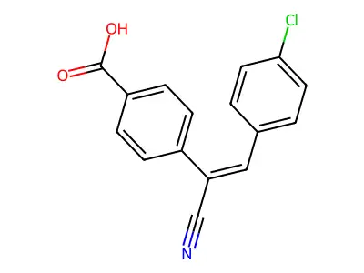 4-[2-(4-氯苯基)-1-氰基乙烯基]苯甲酸 structure