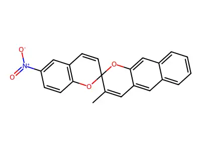 Spiro(2H-1-benzopyran-2,2'-2H-naphtho(2,3-b)pyran), 6-nitro-3'-methyl- structure