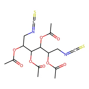 Mannitol, 1,6-dideoxy-1,6-dithiocyanato-, 2,3,4,5-tetraacetate, (D)- structure