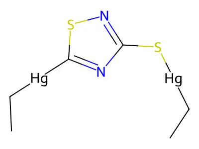 Mercury(II), ethyl(5-ethylmercuri-3-(1,2,4-thiadiazolyl)thio)- structure