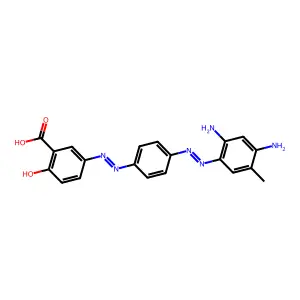 5-((E)-(4-((E)-(2,4-diamino-5-methylphenyl)diazenyl)phenyl)diazenyl)-2-hydroxybenzoic acid structure