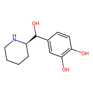 1,2-Benzenediol, 4-[(S)-hydroxy-(2S)-2-piperidinylmethyl]- structure