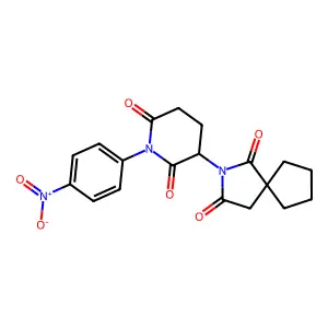 2-[1-(4-Nitrophenyl)-2,6-dioxopiperidin-3-yl]-2-azaspiro[4.4]nonane-1,3-dione structure