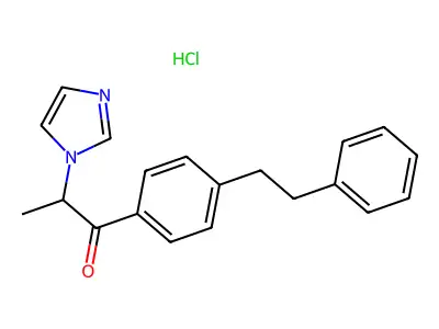 Propiophenone, 2-(1-imidazolyl)-4'-phenethyl-, hydrochloride structure