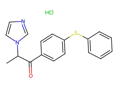 Propiophenone, 2-(1-imidazolyl)-4'-(phenylthio)-, monohydrochloride structure