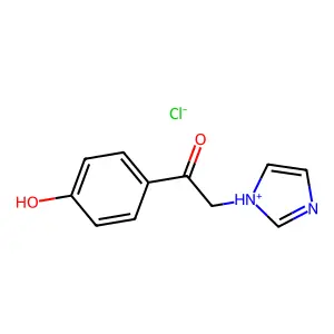 Acetophenone, 4'-hydroxy-2-(1-imidazolyl)-, hydrochloride structure
