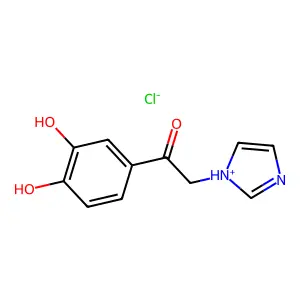 Acetophenone, 3',4'-dihydroxy-2-(1-imidazolyl)-, hydrochloride structure