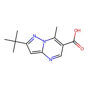 2-Tert-butyl-7-methylpyrazolo[1,5-a]pyrimidine-6-carboxylic acid structure