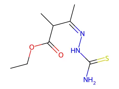 Ethyl 3-(carbamothioylhydrazinylidene)-2-methylbutanoate structure