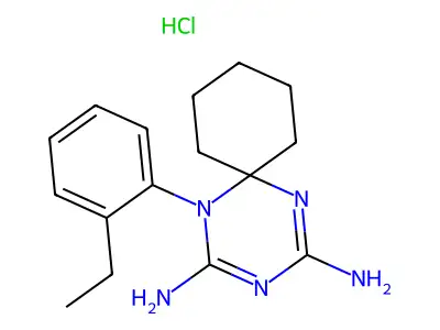 1,3,5-Triazaspiro(5.5)undeca-2,4-diene, 2,4-diamino-1-(2-ethylphenyl)-, hydrochloride structure