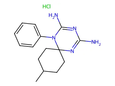 1,3,5-Triazaspiro(5.5)undeca-2,4-diene, 2,4-diamino-9-methyl-1-phenyl-, hydrochloride structure